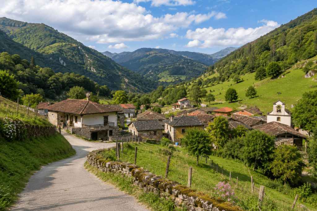 10 pueblos bonitos cerca de Mieres que merece la pena visitar Paisaje rural de Cenera en Mieres, Asturias