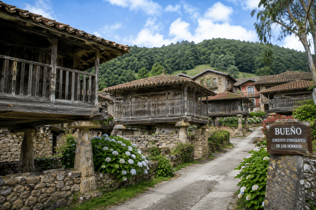 10 pueblos bonitos cerca de Mieres que merece la pena visitar Hórreos tradicionales de Güeñu/Bueño, Asturias
